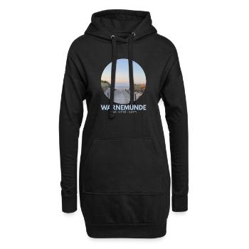 Dünenpfad am Abend am Meer - Hoodie-Kleid - Schwarz - Vorne