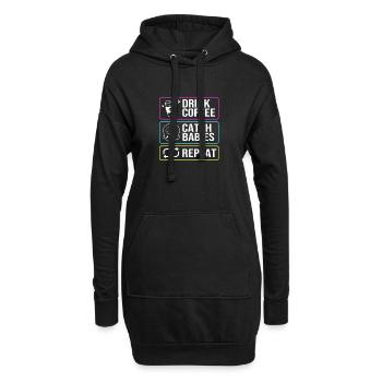Hebamme - Hoodie-Kleid - Schwarz - Vorne