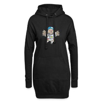 Astronaute Taupe Espace - Sweat-shirt à capuche long Femme - noir - Devant