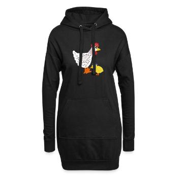Poulet coloré avec poussins enfants de Pâques - Sweat-shirt à capuche long Femme - noir - Devant