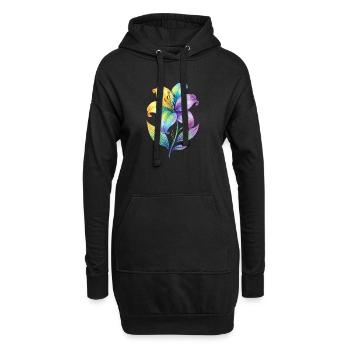 Regenbogen Lilie Aquarell - Hoodie-Kleid - Schwarz - Vorne
