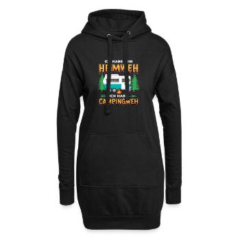 Campingweh – Wohnwagen Camping  Spruch - Hoodie-Kleid - Schwarz - Vorne