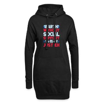 Quota de travailleurs sociaux sans n’est que du travail social - Sweat-shirt à capuche long Femme - noir - Devant