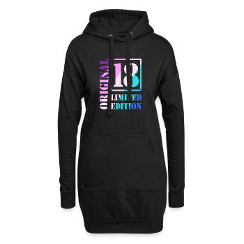18. Geburtstag Junge Mädchen Teenager Original 18 - Hoodie-Kleid - Schwarz - Vorne