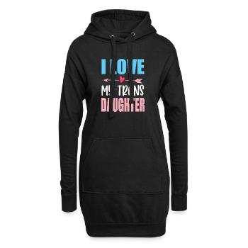 LGBT-Pride-Monat – Ich liebe meine trans Tochter - Hoodie-Kleid - Schwarz - Vorne
