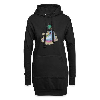 Seehund Flasche Bier - Hoodie-Kleid - Schwarz - Vorne