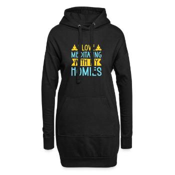 Yoga I Love Meditating With My Homies Funny Yoga - Hoodie-Kleid - Schwarz - Vorne