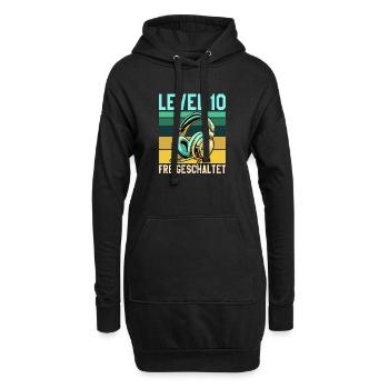 10. Geburtstag Junge Mädchen Legende Level 10 - Hoodie-Kleid - Schwarz - Vorne