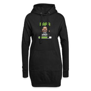 Gamer Papa Level Experte Design - Hoodie-Kleid - Schwarz - Vorne