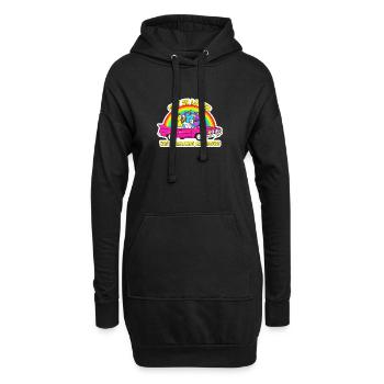 Rainbow Unicorn Roadtrip - Hoodie-Kleid - Schwarz - Vorne