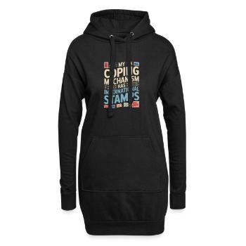 Briefmarken helfen | Postcrossing - Hoodie-Kleid - Schwarz - Vorne