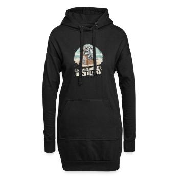  Ich Bin Gekommen Um Zu Bleiben Strandkorb Nordsee - Hoodie-Kleid - Schwarz - Vorne