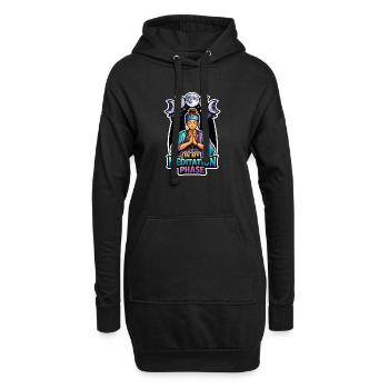 Mondmeditation, Mondachtsamkeit, Spirituell - Hoodie-Kleid - Schwarz - Vorne