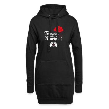 Témoin de la Mariée  - Sweat-shirt à capuche long Femme - noir - Devant