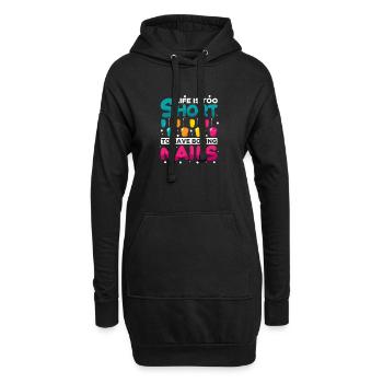 Nageldesigner Nageldesignerin Kosmetik Nagelstudio - Hoodie-Kleid - Schwarz - Vorne