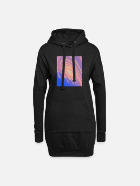 Pastel Spiral Rainbow Swirl - Hoodie Dress - black