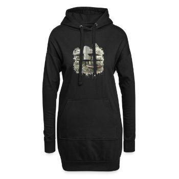Verloren in Dschungel Moderne Villa - Hoodie-Kleid - Schwarz - Vorne