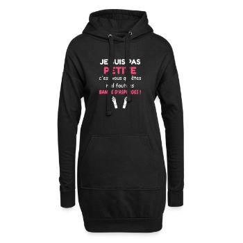 Je suis pas petite: bande d'asperges - Sweat-shirt à capuche long Femme - noir - Devant