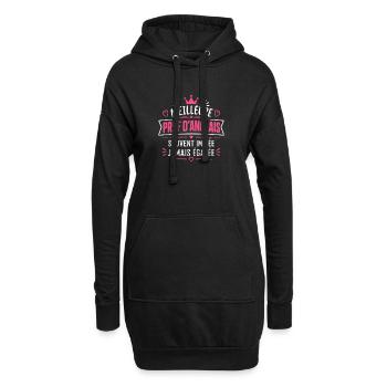 Prof d'anglais - Sweat-shirt à capuche long Femme - noir - Devant