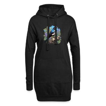 Elstern Elster - Hoodie-Kleid - Schwarz - Vorne