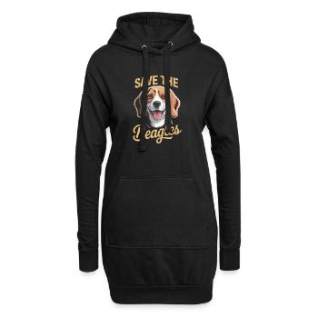 Save the Beagles Rescue Illustration - Hoodie-Kleid - Schwarz - Vorne
