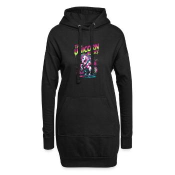 Unicorn Rock Neon-Gitarre - Hoodie-Kleid - Schwarz - Vorne