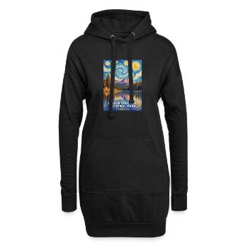 Lassen Vulkan-Nacht Poster California - Hoodie-Kleid - Schwarz - Vorne