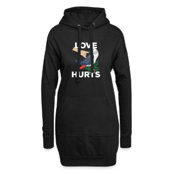Graphique du perroquet blessé - Sweat-shirt à capuche long Femme - noir - Devant