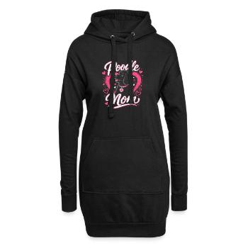 Pudel Mama Herzchen Design - Hoodie-Kleid - Schwarz - Vorne