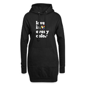 Love in every Color Pride LGBTQIA Regenbogen Herz - Hoodie-Kleid - Schwarz - Vorne