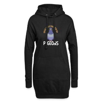 Taube Tauben - Hoodie-Kleid - Schwarz - Vorne
