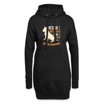 Rescue : l’emblème du chien abandonné - Sweat-shirt à capuche long Femme - noir - Devant