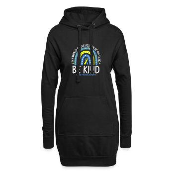 Soyez bienveillants Attentive arc-en-ciel - Sweat-shirt à capuche long Femme - noir - Devant