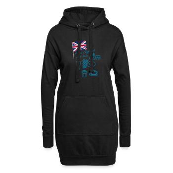 EXANGLIA (Blau) - Hoodie-Kleid - Schwarz - Vorne