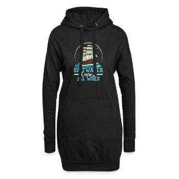 L’eau salée guérit tous les malheurs, capitaine de voile de marin - Sweat-shirt à capuche long Femme - noir - Devant
