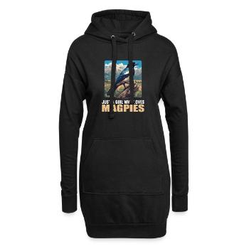 Pies Magpie - Sweat-shirt à capuche long Femme - noir - Devant