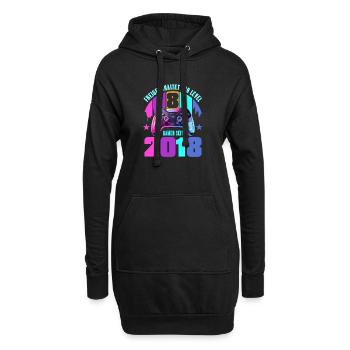 8e anniversaire, jeunes filles - Sweat-shirt à capuche long Femme - noir - Devant