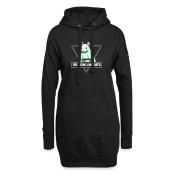 Ratte Hausratte Rattenbesitzer Rattenliebhaber - Hoodie-Kleid - Schwarz - Vorne