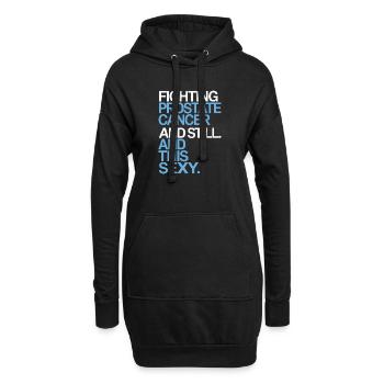 Lutter contre le cancer de la prostate – Sexy & Strong - Sweat-shirt à capuche long Femme - noir - Devant