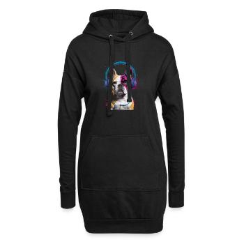 Casques Frenchie Bulldog français - Sweat-shirt à capuche long Femme - noir - Devant