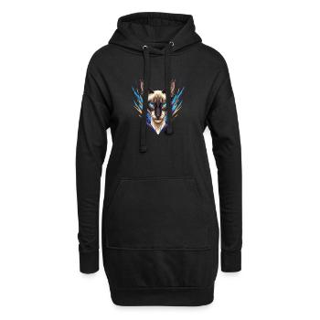Siamkatze Neon-Stil - Hoodie-Kleid - Schwarz - Vorne