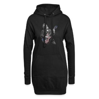 Rutherford B. Hayes Guitariste Americana Flag - Sweat-shirt à capuche long Femme - noir - Devant