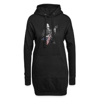 John Quincy Adams, guitariste de drapeau - Sweat-shirt à capuche long Femme - noir - Devant