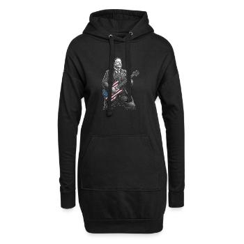 William Howard, guitariste patriotique avec drapeau - Sweat-shirt à capuche long Femme - noir - Devant