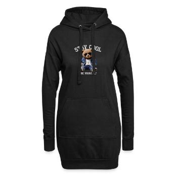 Stay Cool Be Yourself Teddy - Hoodie-Kleid - Schwarz - Vorne