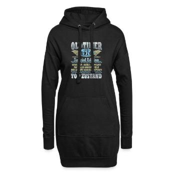Oldtimer Juni 1976 | Geburtstag Geschenk - Hoodie-Kleid - Schwarz - Vorne