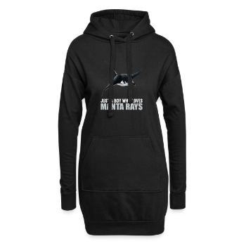 Raies Manta Raies - Sweat-shirt à capuche long Femme - noir - Devant