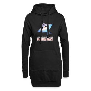 Raies Manta Raies - Sweat-shirt à capuche long Femme - noir - Devant