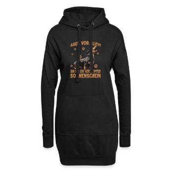 Teckel Wiener Dog kleiner Jagdhund Design - Hoodie-Kleid - Schwarz - Vorne