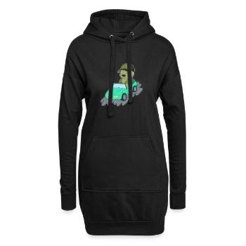 Raupe Auto - Hoodie-Kleid - Schwarz - Vorne